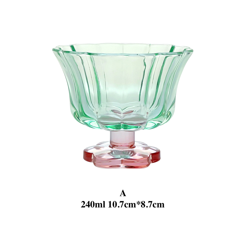Creative Footed Glass Dessert Cup | Ice Cream, Yogurt Bowl