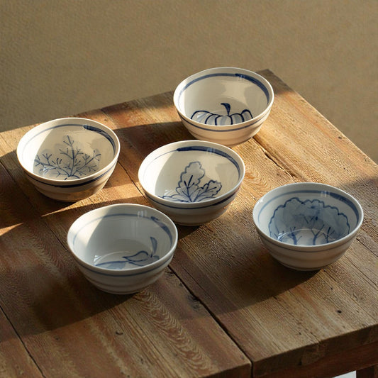 Vegetable Pattern Ceramic Bowl | Side Dish Bow