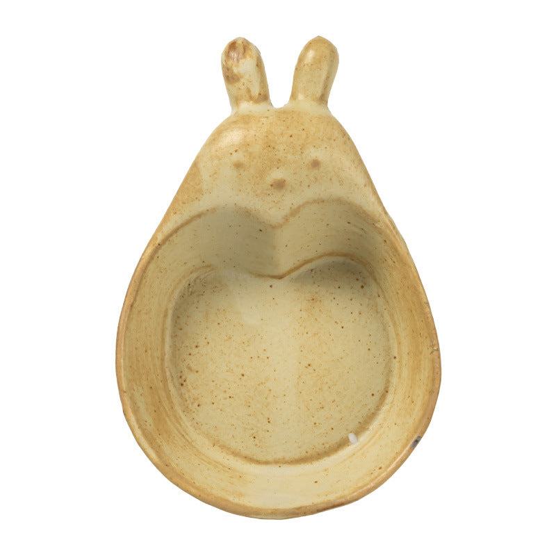 Rustic Rabbit-Shaped Ceramic Sauce Dish with Style