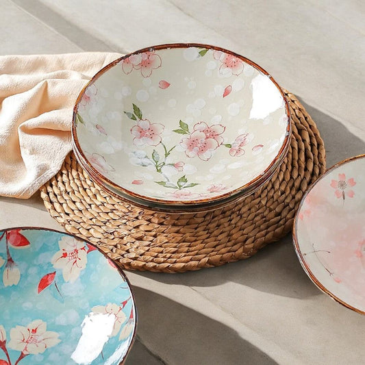 Ceramic Floral Design Dinner Plates