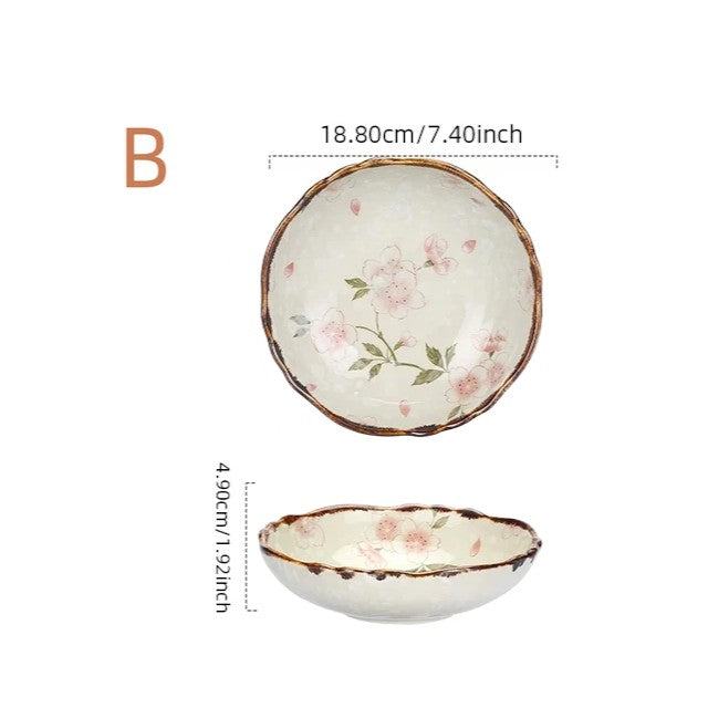 Ceramic Floral Design Dinner Plates