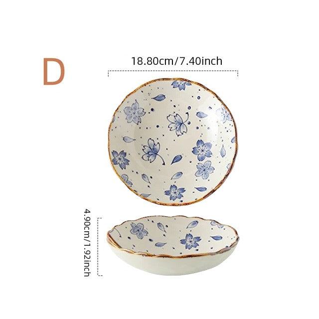 Ceramic Floral Design Dinner Plates