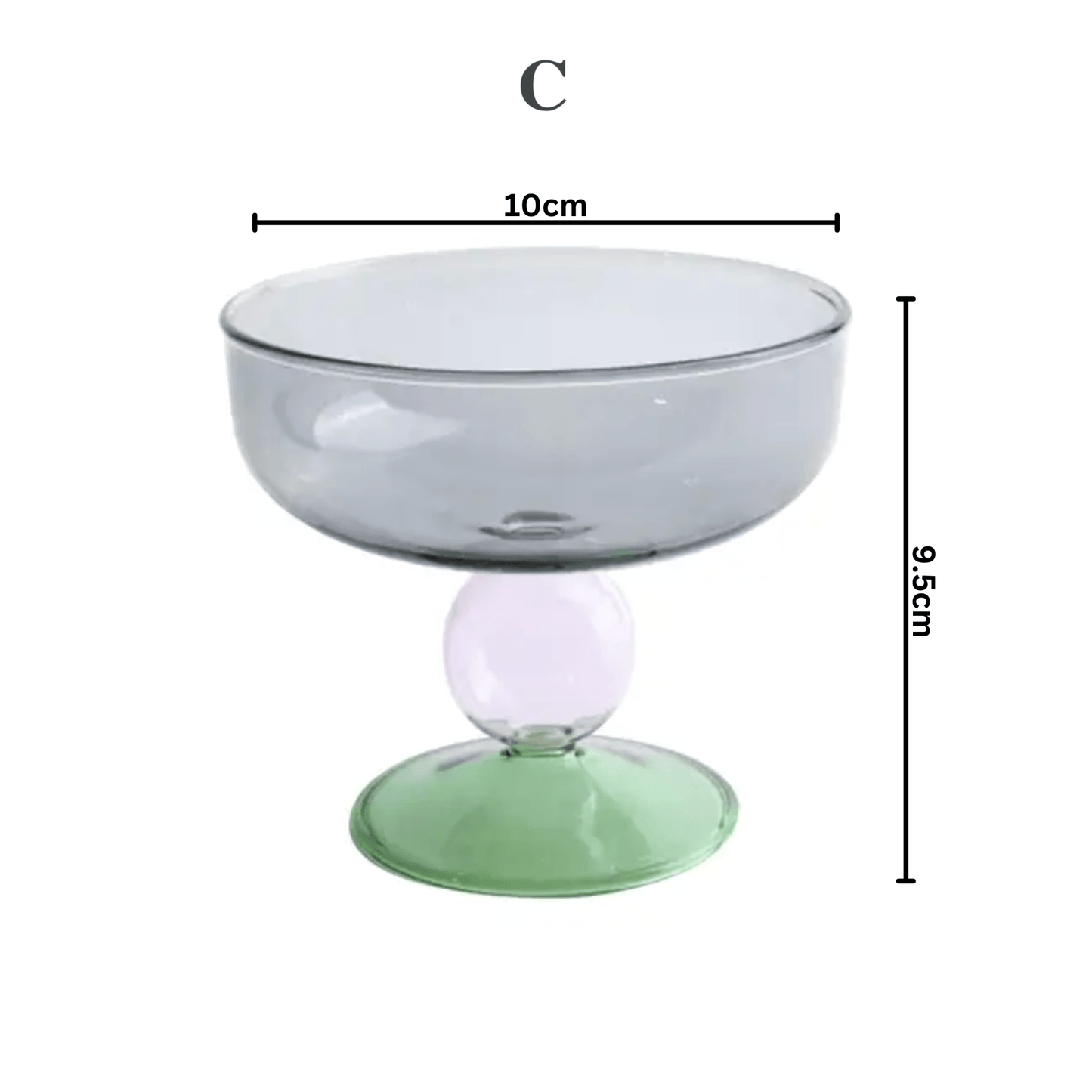 Colorful Nut Fruit Salad Dessert Glass Bowl