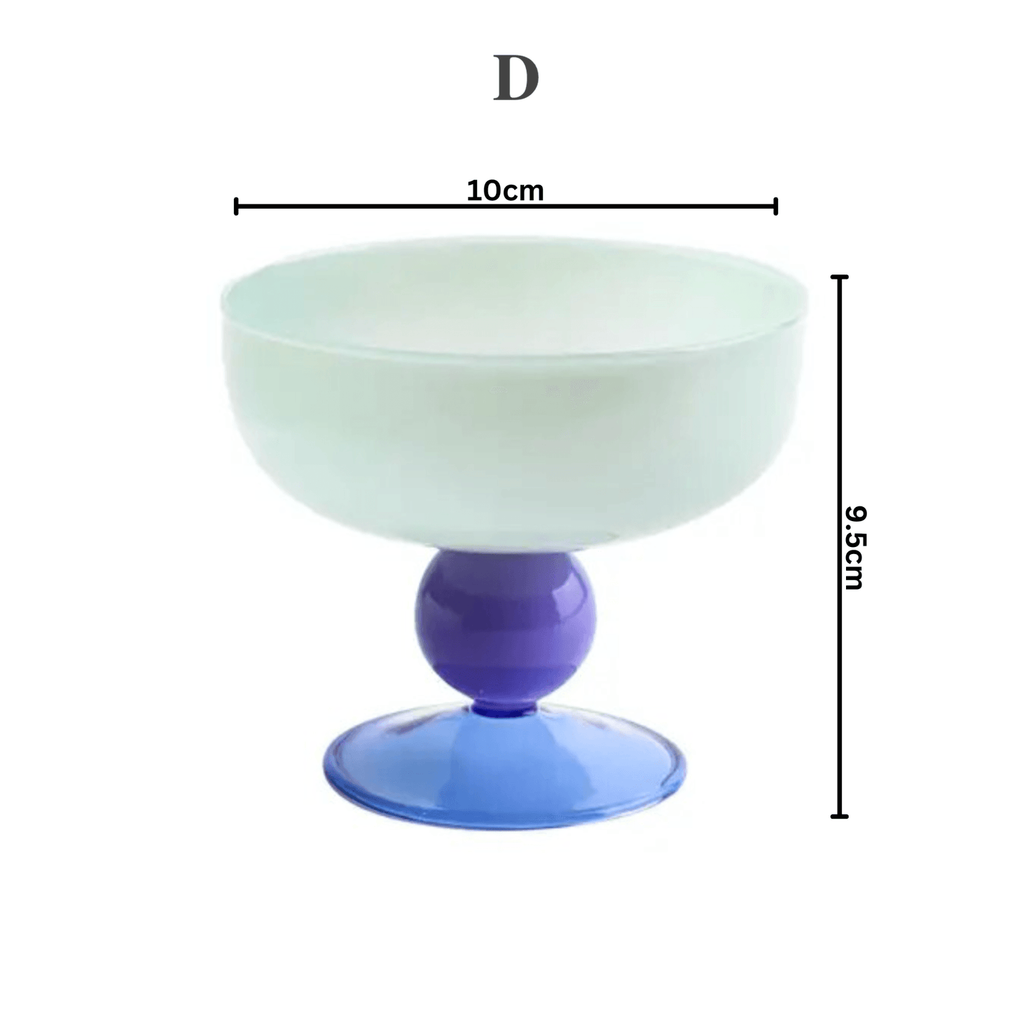 Colorful Nut Fruit Salad Dessert Glass Bowl