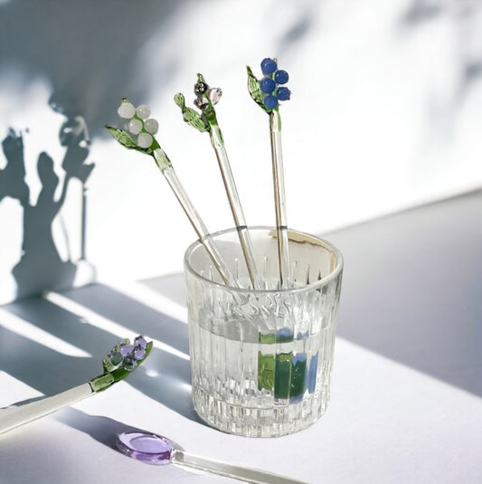 Flower Shape Glass Rod Mixing Sticks| Drink