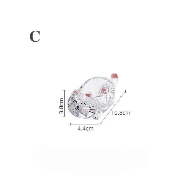 Glass Cat Sauce Dish Plate