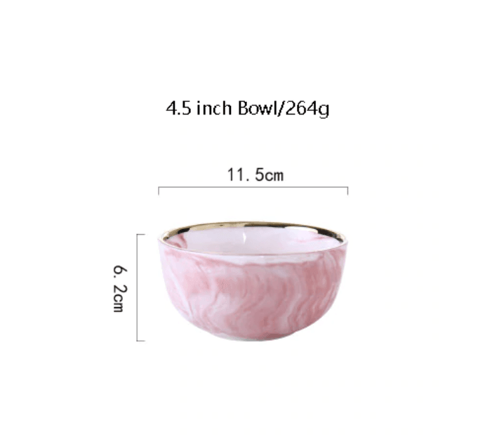 Pink Marble Ceramic Dinnerware Plates