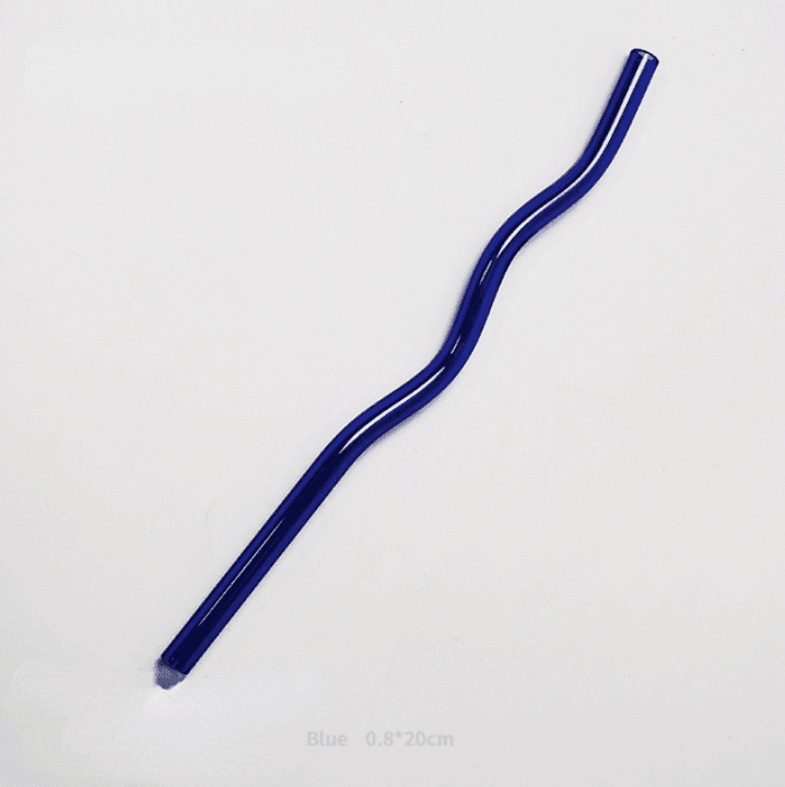 Reusable Wave Glass Straws