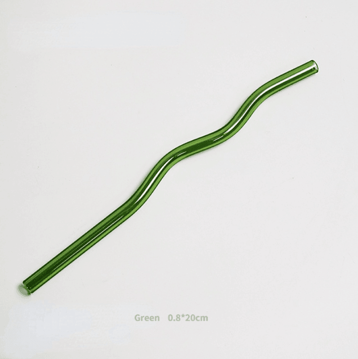 Reusable Wave Glass Straws